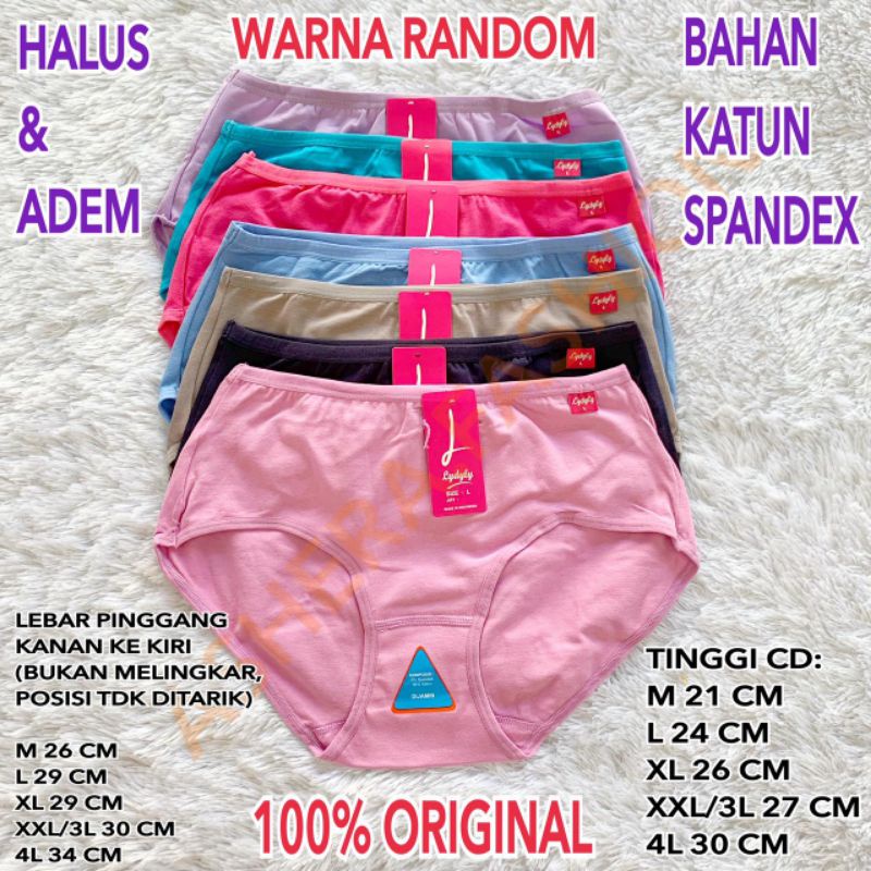 CD WANITA LYDYLY 030 POLOS KATUN SPANDEK ADEM SPANDEX CELANA DALAM M L XL XXL 3L 4L 5L JUMBO BESAR