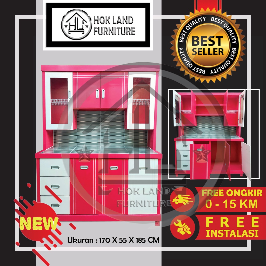 Lemari sayur 4 pintu lemari rak piring dapur minimalis / Lemari Sayur 4 Pintu Kayu Multiplek / LS59