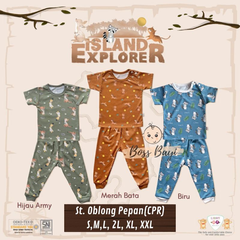 LIBBY -  BASIC WEAR Setelan Baju Pendek Celana Panjang (CPR) Bayi Anak Size S M L 2L XL XXL