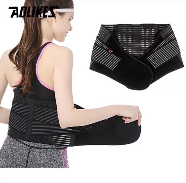 7990 AOLIKES WAIST BACK SUPPORT PENEGAK POSTUR CORRECTOR SABUK GYM