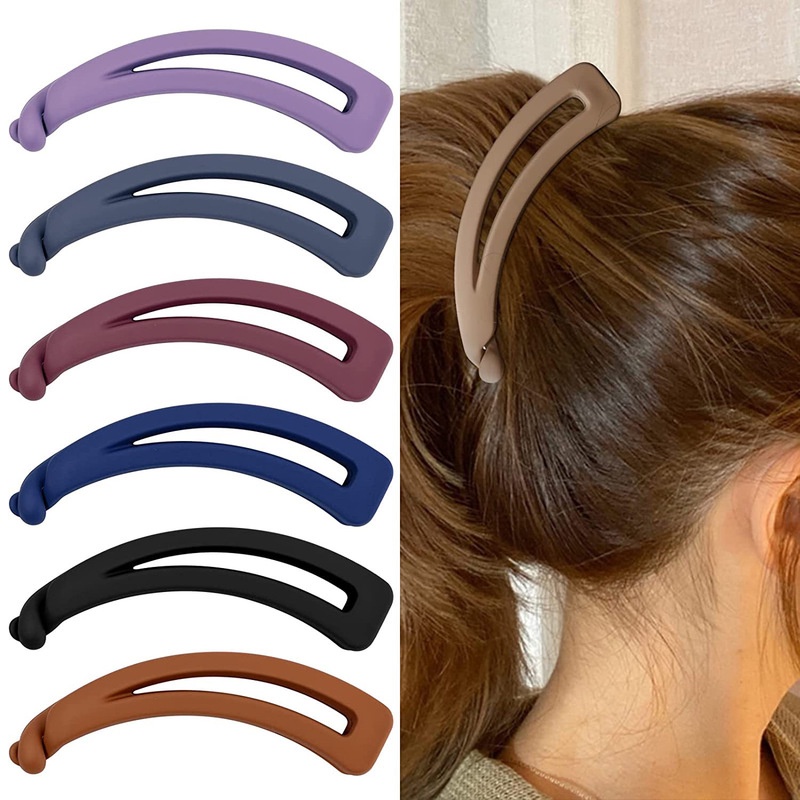 Jepit Rambut Ponytail Upright Model Cakar Warna Solid Untuk Wanita