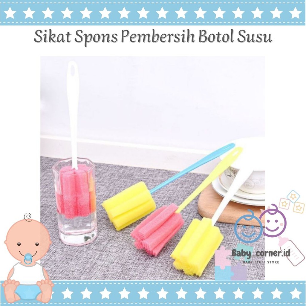 Sikat Spons Botol Susu Pembersih Botol Tongkat | Baby Brush Bottle Asi Susu