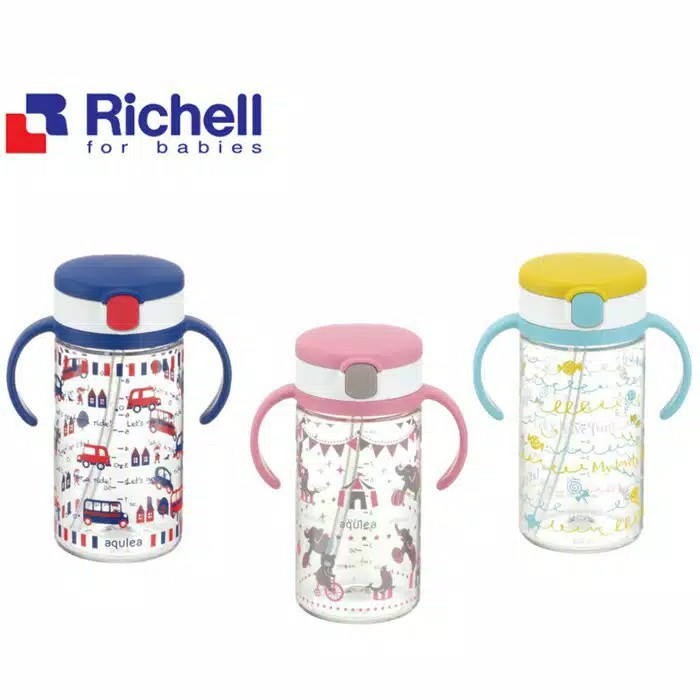 Richell Clear Straw Bottle 320 ml - Botol Minum 2201