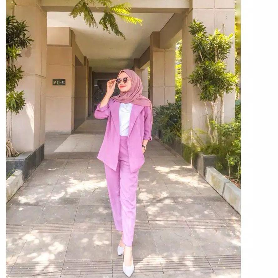 【TERMURAH】 MESYA SET 2 IN 1 | PAKAIAN WANITA | BAJU WANITA | SETELAN BLAZER DAN CELANA WANITA KERJA