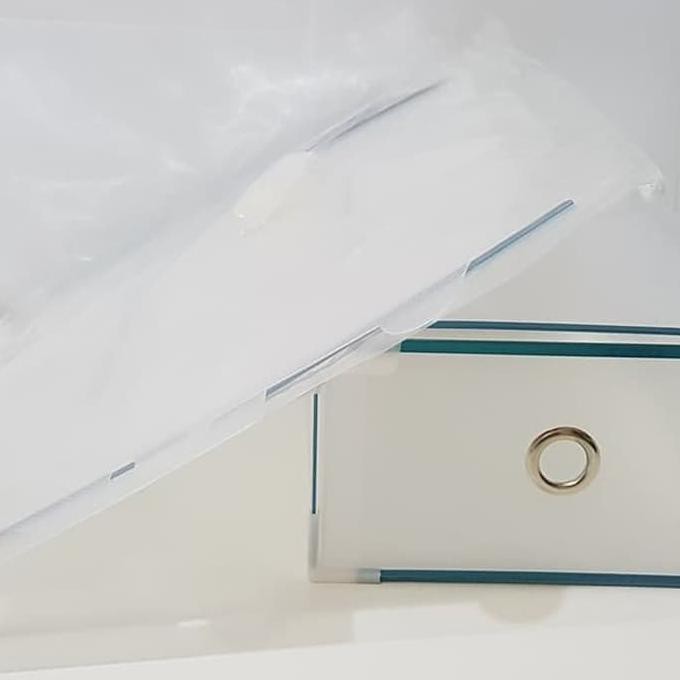 KOTAK SEPATU TRANSPARAN SLIDE RING DENGAN SUDUT PLASTIK - Putih