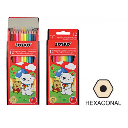 

Pensil Warna Joyko 12 Warna/Colours Panjang CP-12PB - Hexagonal