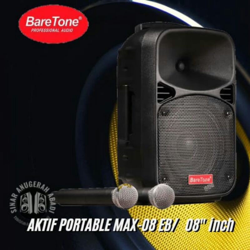 SPEAKER AKTIF PORTABLE BARETONE MAX-08 EB/ 8"INCH