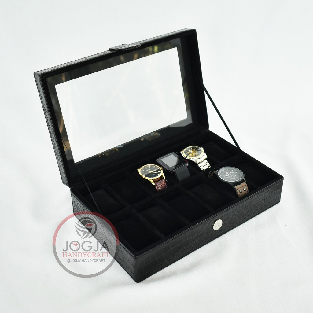 PROMO MOTIF - Kotak Tempat Jam Tangan Isi 12 / Box Jam / Watch Box Full Motif