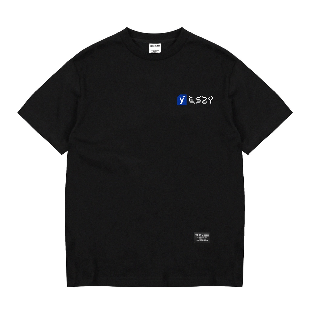 YESZY.MFG  Tshirt Black Network Small F White