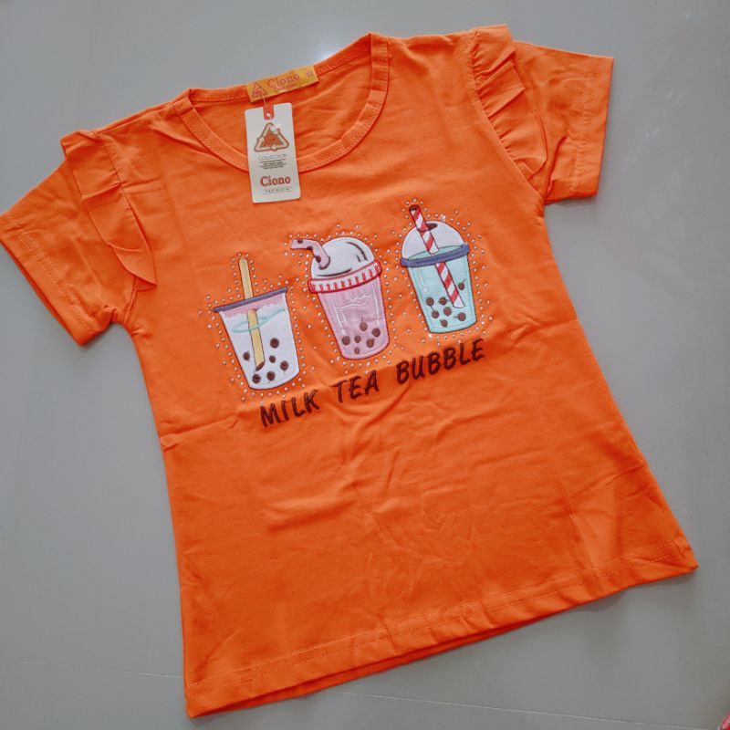 Kaos anak cewek premium 1 2 3 4 5 6 Tahun harian atasan perempuan Boba Ciono