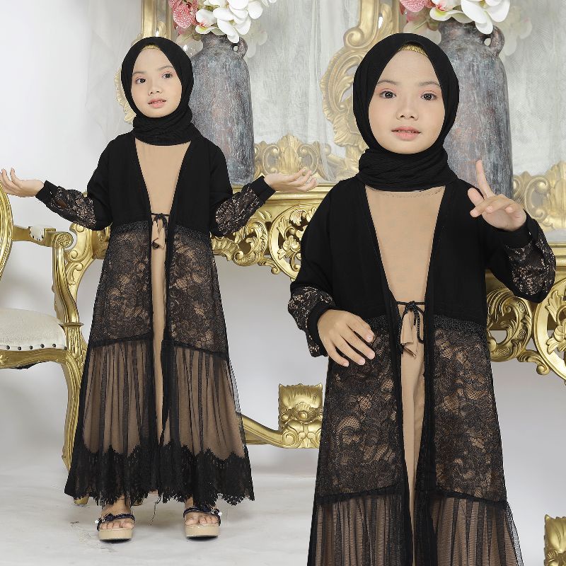 Exclusive Abaya Anak Dubai Style Abaya Hitam Abaya Turkey ( Geser Kanan Untuk Lihat Foto Lainnya )