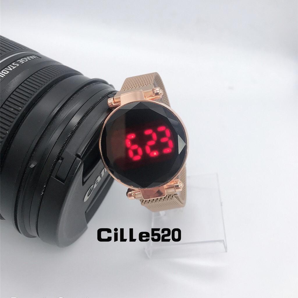 12.12 LNS -JAM TANGAN WANITA TERBARU JAM MAGNET RANTAI JAM TANGAN DIGITAL IMPORT JAM HARGA MURAH-Rose gold