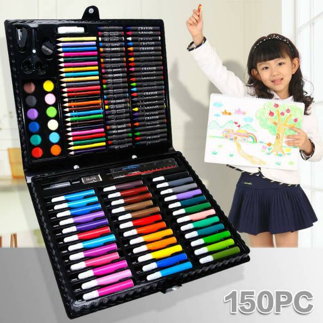 

150 pcs pensil warna alat tulis set crayon colouring set 150 pcs art set