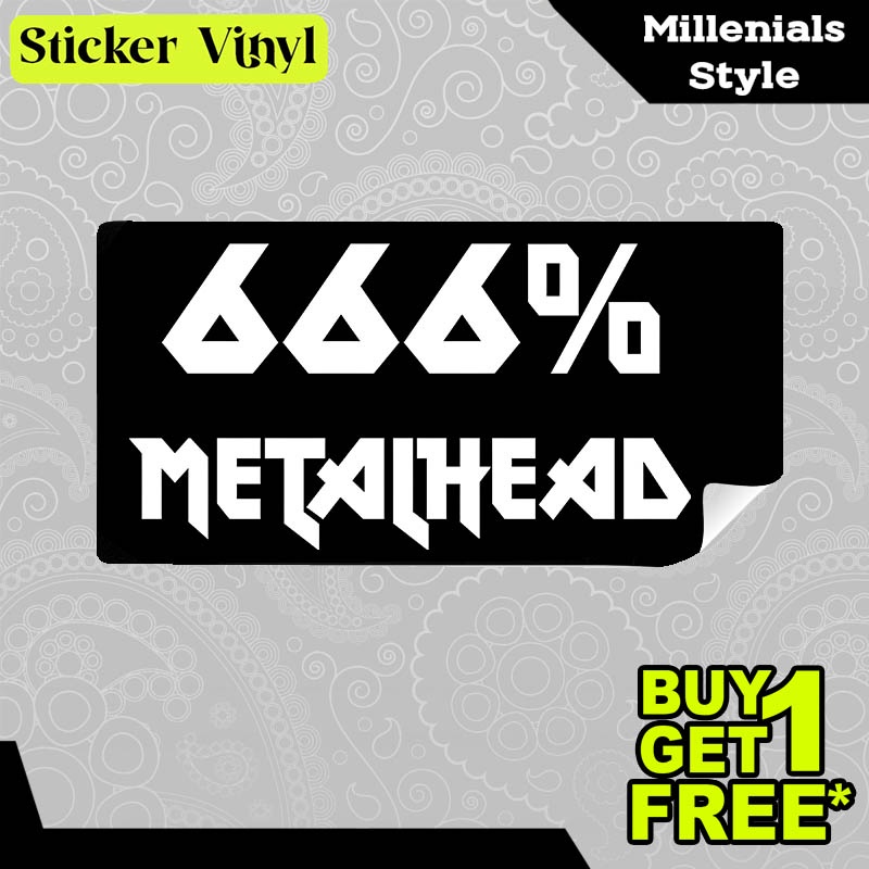 

Stiker Sticker 666 Persen Metal Head Tulisan Kalimat Gaul dan Kekinian Aesthetic Bahan Vinyl Satuan Anti Air