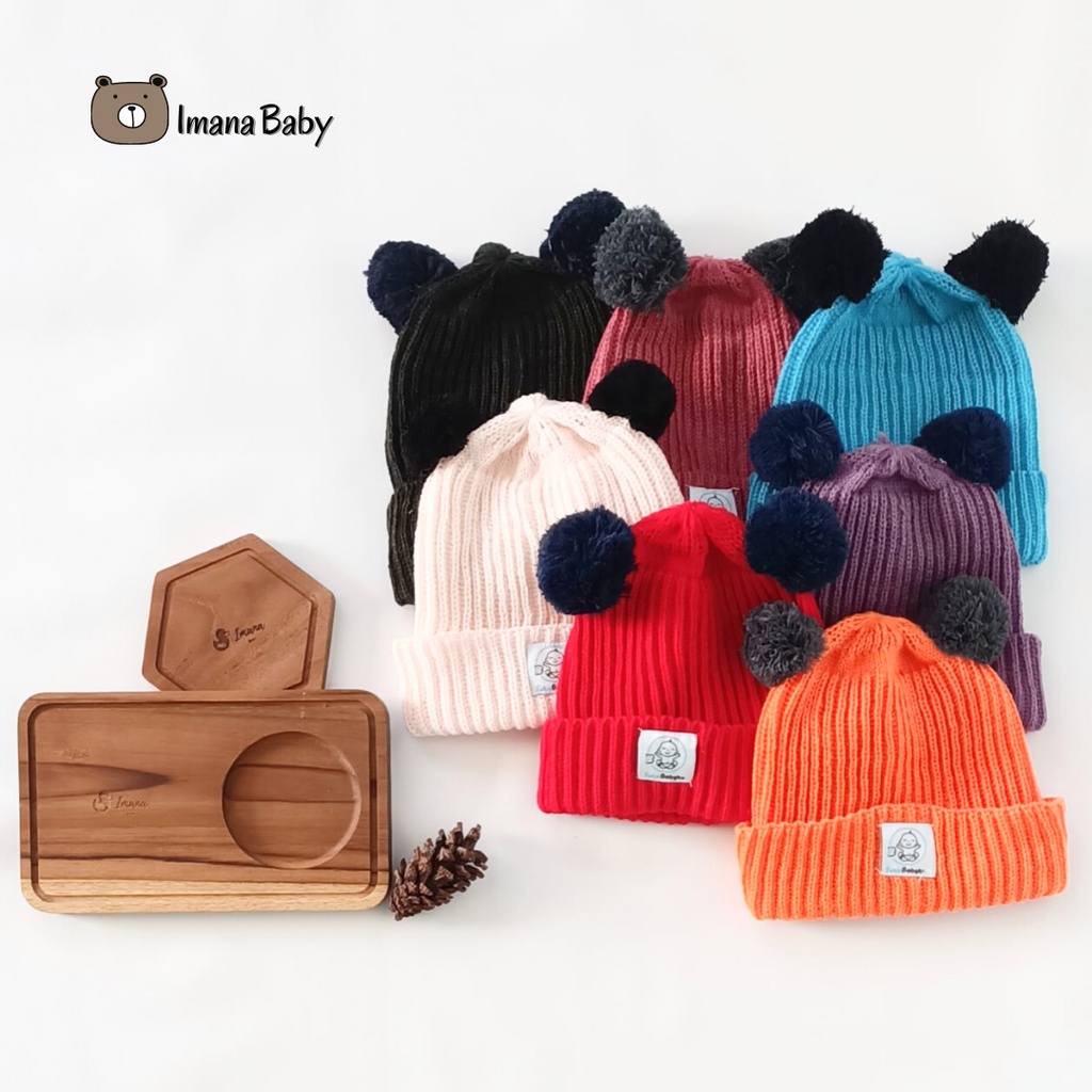 Kupluk Bayi Rajut All Size Topi Bayi / Kupluk Bayi Pom pom