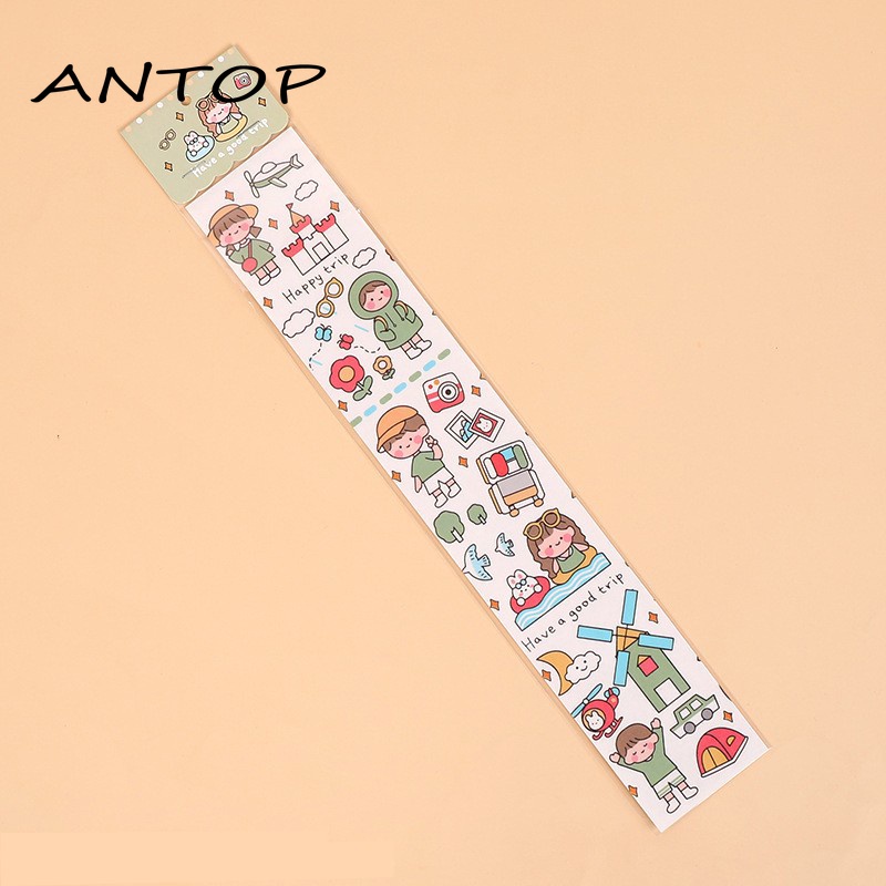 Cute Girl Fashion Art Ins Style Diy Kartun Stiker Akun Tangan ANTOP