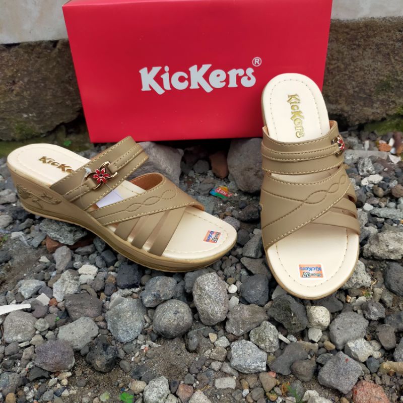 KICKERS SANDAL WANITA WEDGES Ban 2 Ukir