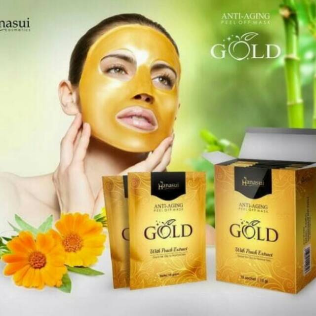 (PER BOX) MASKER HANASUI GOLD NATURGO GOLD ANTI /AGING GOLD HANASUI