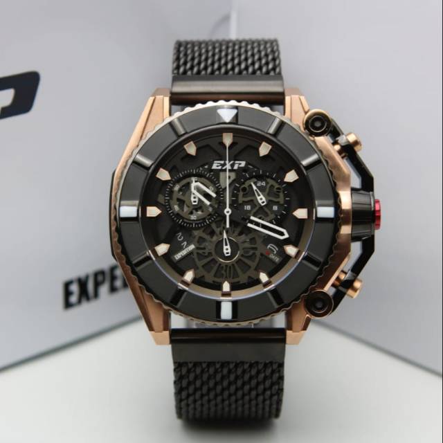 JAM TANGAN PRIA EXPEDITION EXP 3009 / EXP3009 ROSEGOLD BLACK ORIGINAL