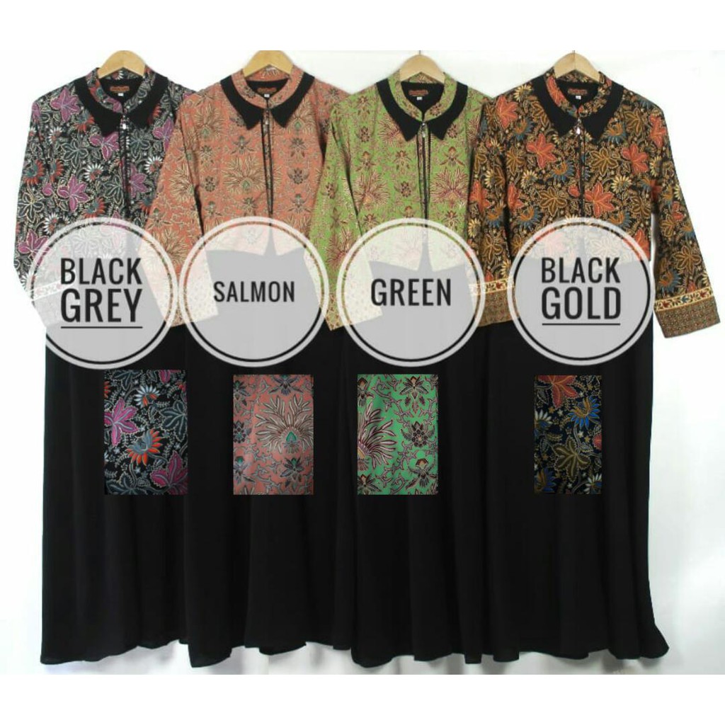 GAMIS batik BLEZER  black series busana muslimah syari busui kondangan walimah shabby ootd