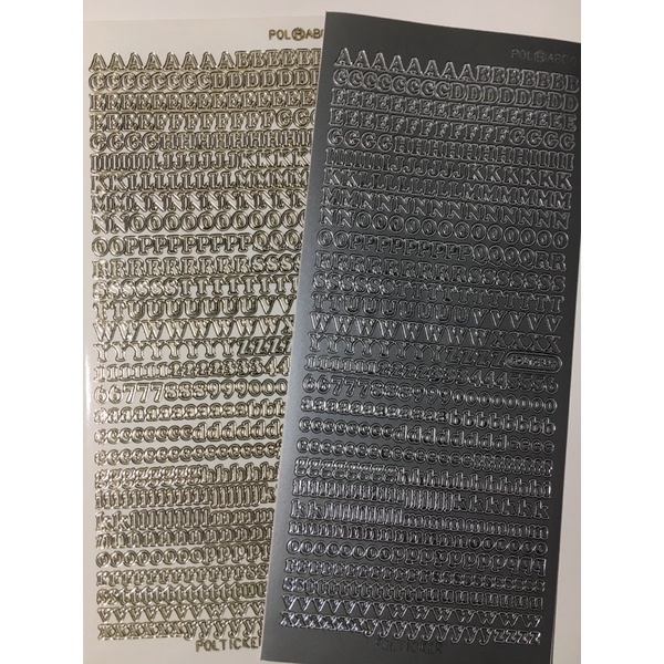 

polticker silver gold transparant uppercase alphabet sticker