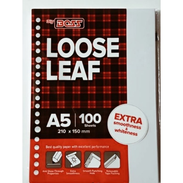 

Kertas binder lose leaf big boss A5 (100)