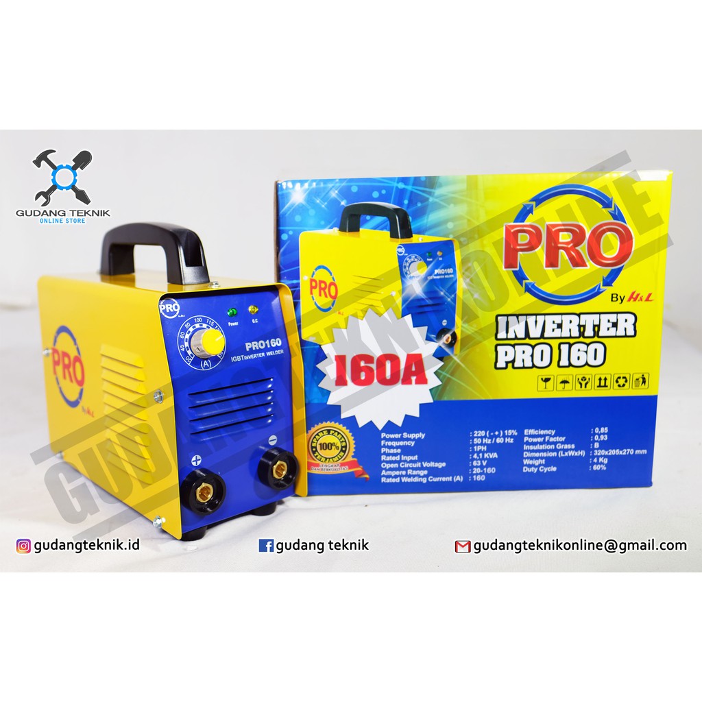 MESIN LAS 160A H&amp;L PRO INVERTER HNL PRO MMA 160 A