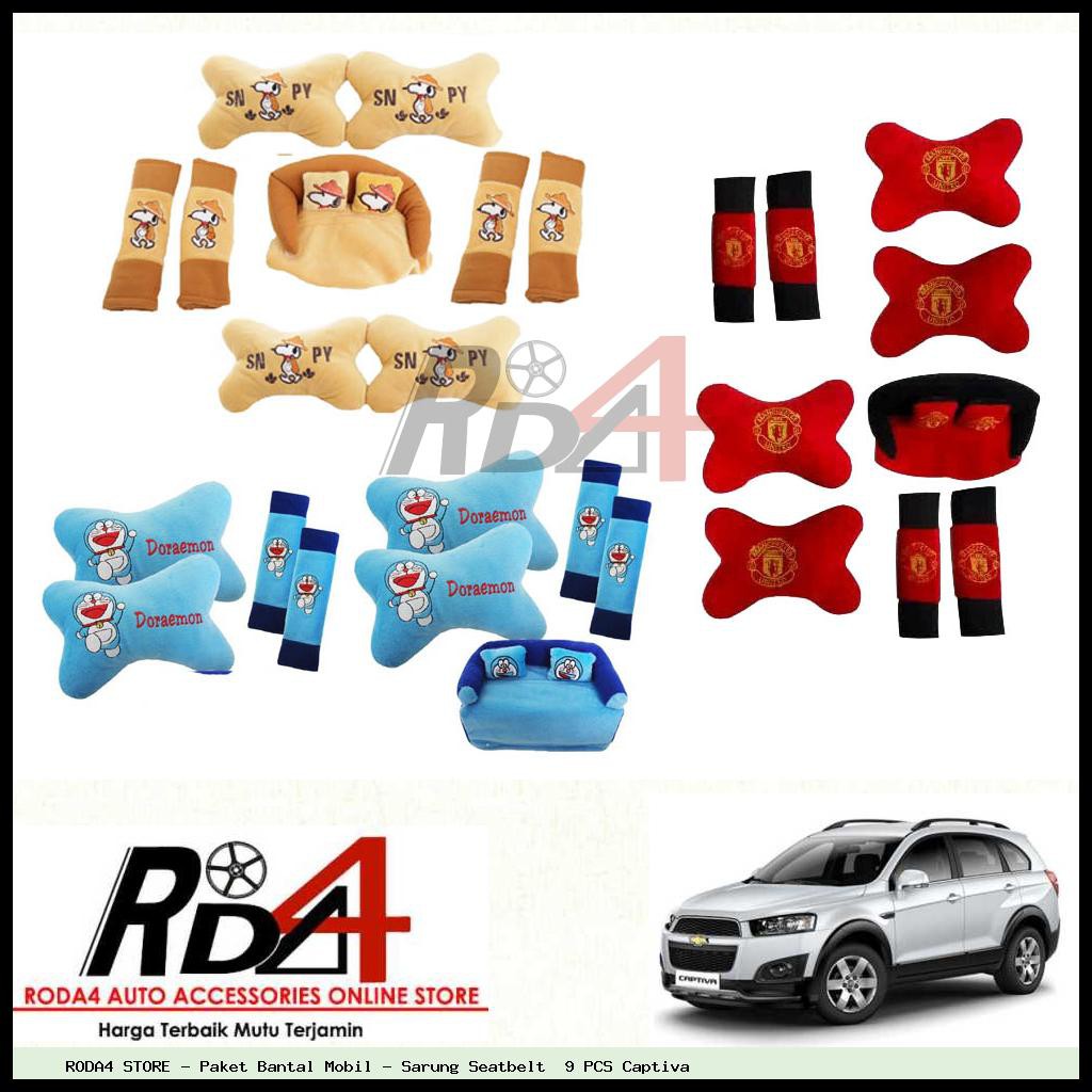 Paket Bantal Mobil - Sarung Seatbelt  9 PCS Captiva