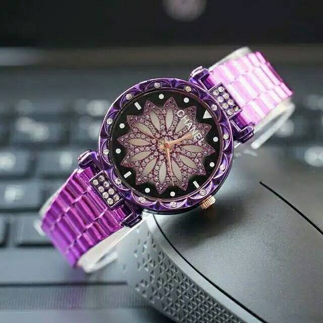 Jam Tangan Wanita Bunga Strap Rubber (Dikirim Dari Jakarta)