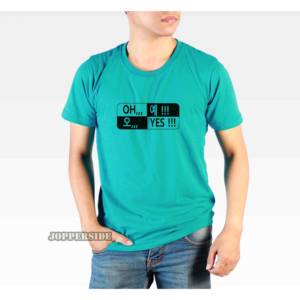 JOPPERSIDE TSHIRT KAOS DISTRO TULISAN OH YES KOREA KOREAN STYLE PRIA ORIGINAL PREMIUM TS77