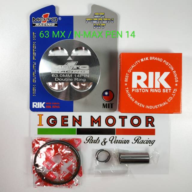 Piston 63 mm MX / NMAX Pen 14 Double Ring MOTO 1