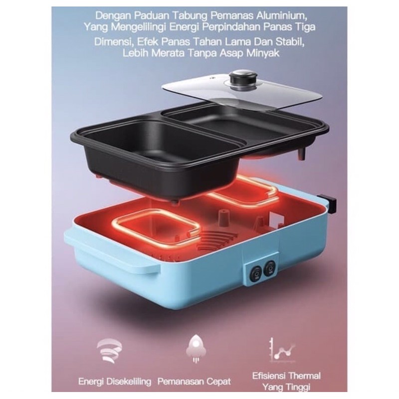 PANCI HOTPOT BBQ 2in1 - 2IN1 ElECTRIC GRILL PAN DAN HOTPOT