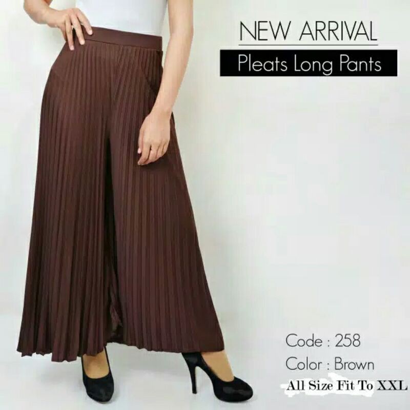 KULOT PLISKET MURAH CELANA/ROK PLISKET JUMBO 258XXL LONG PLEATS PANT PAKAIAN BAWAHAN WANITA DEWASA