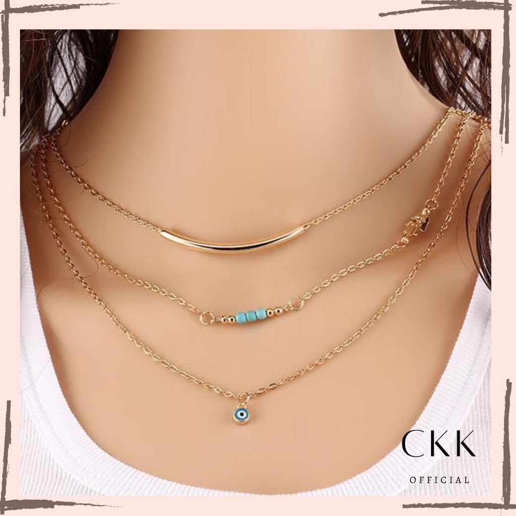 ➰CKK➰ Kalung Tingkat Biru FA33 Accessories Wanita