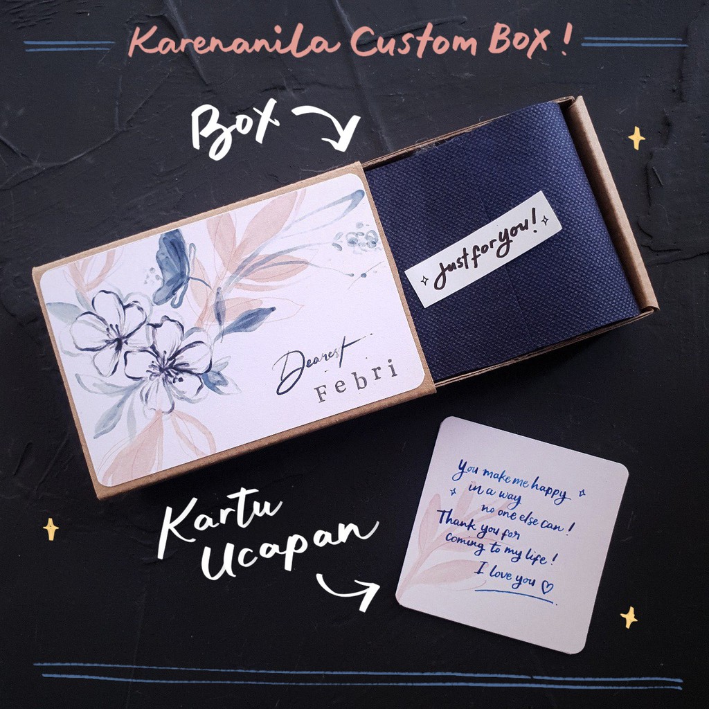 

CUSTOM BOX + HANDWRITTEN CARD | KOTAK KADO + KARTU UCAPAN