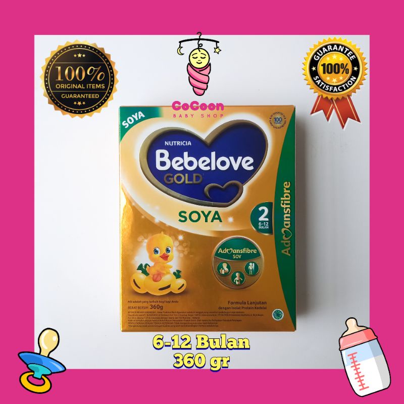 Susu Formula Bayi Bebelove Gold 2 Soya 6-12 Bulan 360 gr 360g