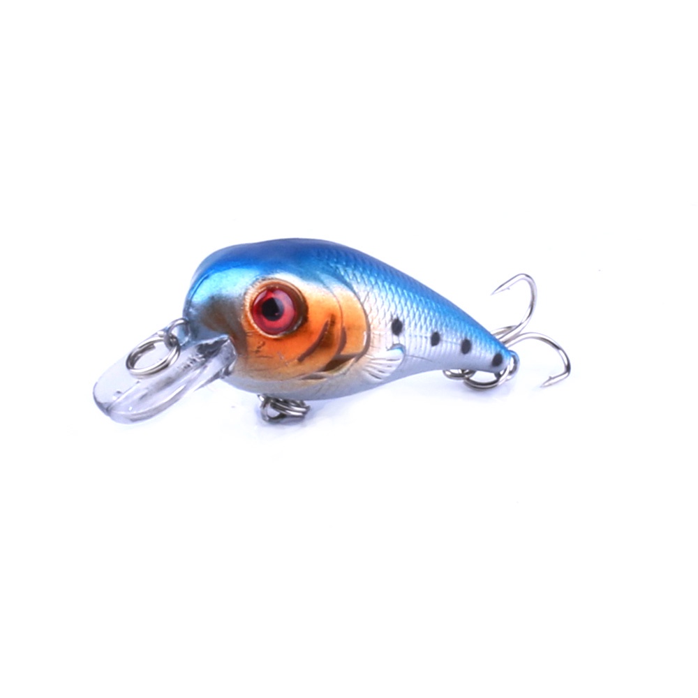 HENGJIA 4pcs Hard Wobbler Fishing Lure 5CM 5G Artificial Plastic Bait Bionic 3D Eyes Floating Crankbait Fish tackle