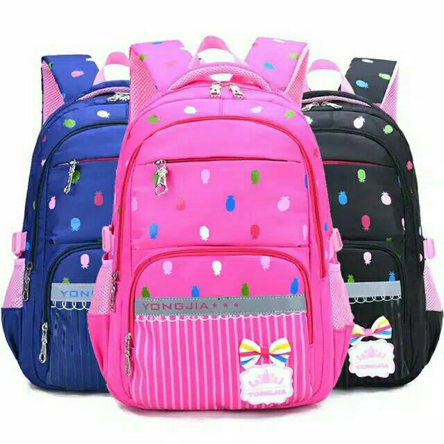 Tas kids sekolah/motif Nanas/Tas Ransel SD TK SMP