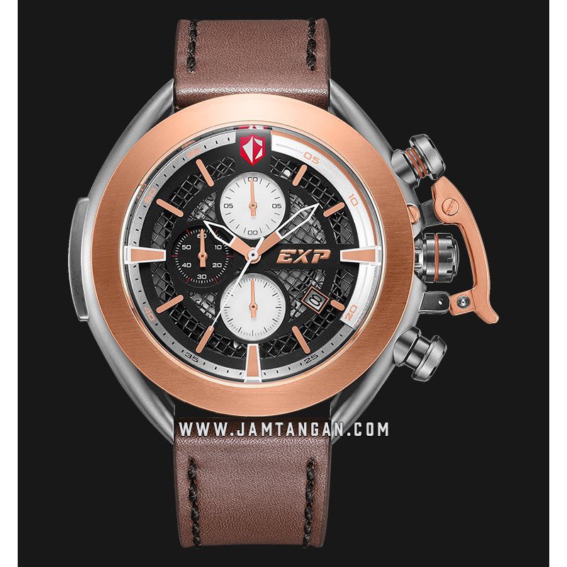 Expedition E 3001 MC LGRBA Chronograph Men Skeleton Dial Brown Leather Strap