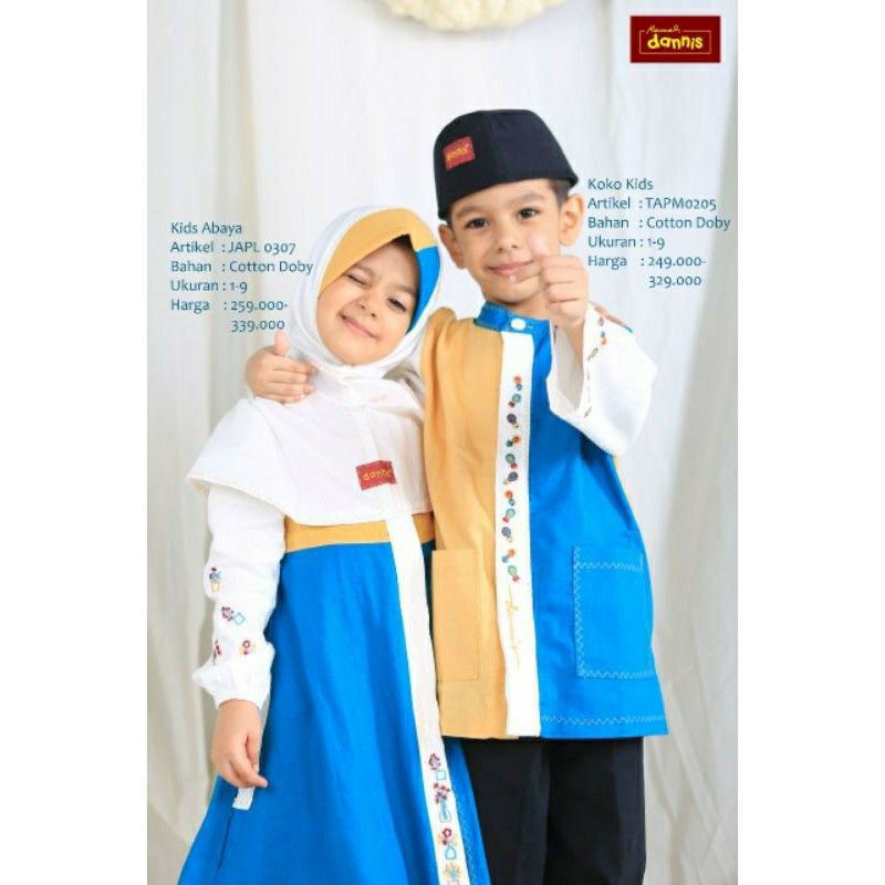 Dannis Set Koko Anak Biru Kuning Lengan Panjang 4