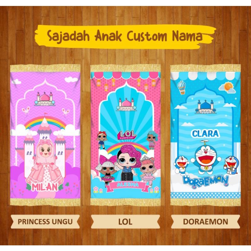 sajadah anak custom nama