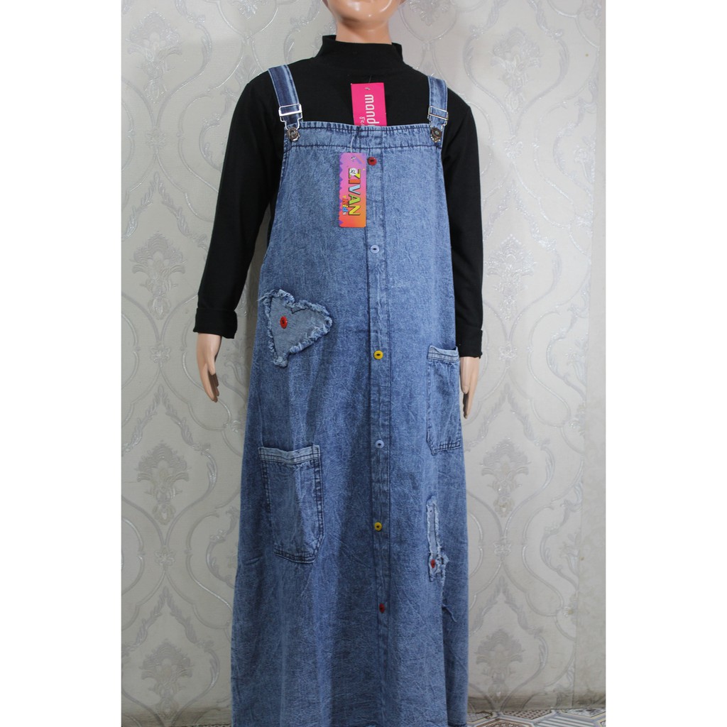 Baju Anak Perempuan / Baju Kodok Overall Anak Bahan Soft Jeans Ukuran M L XL