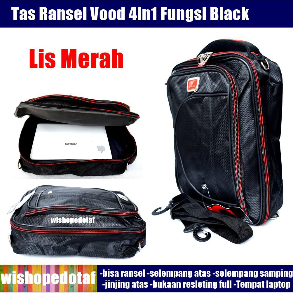 Tas Selempang Ransel 4in1 Vood Black
