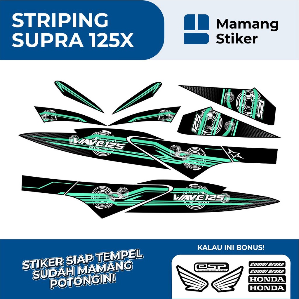 STRIPING SUPRA X 125 VARIASI 27/STICKER SUPRA X125 FI WAVE 2007 2008 2009 2010 LAMA/STIKER LIS HONDA