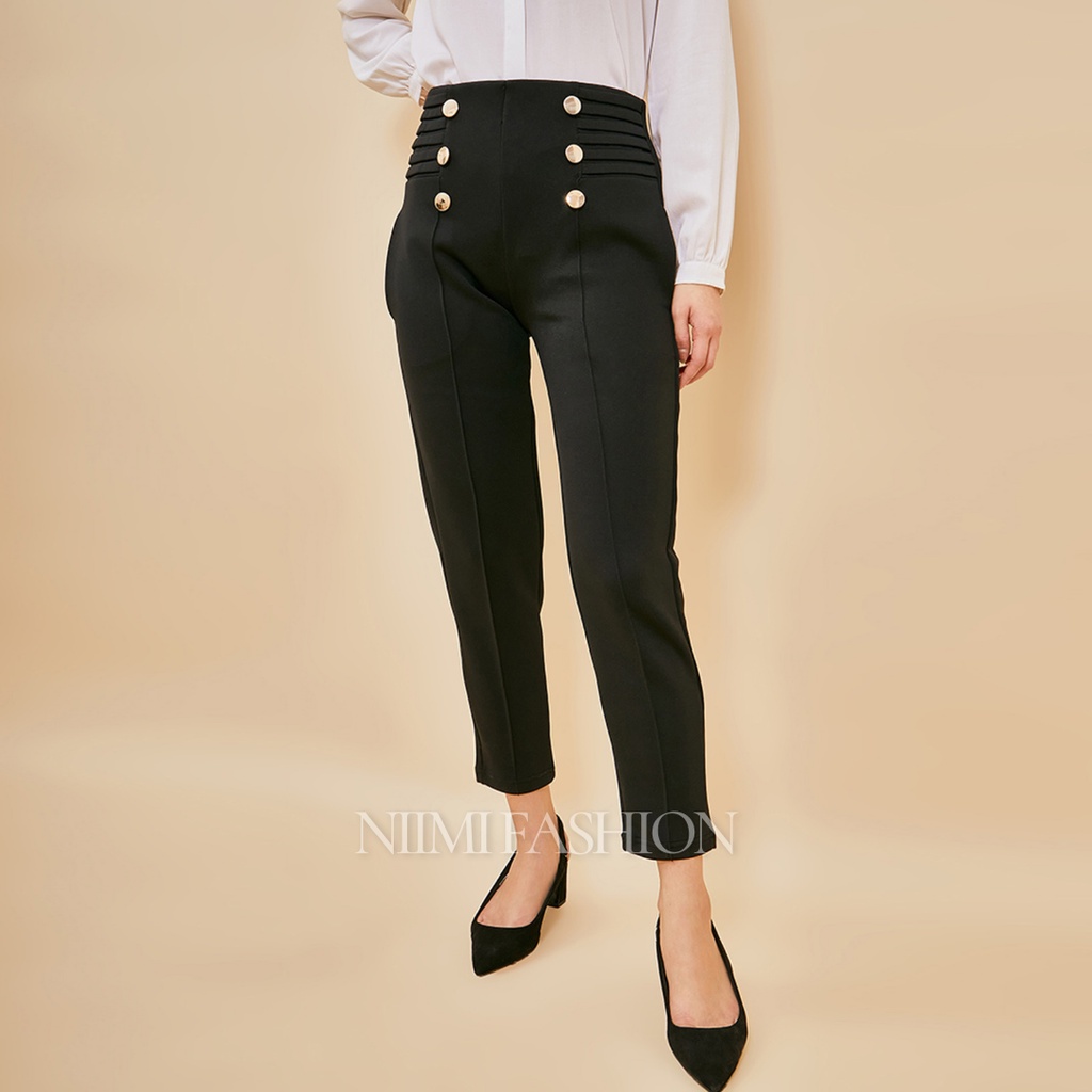 NIMI - Vinci Highwaist Pants Celana Scuba Pensil Celana Scuba wanita