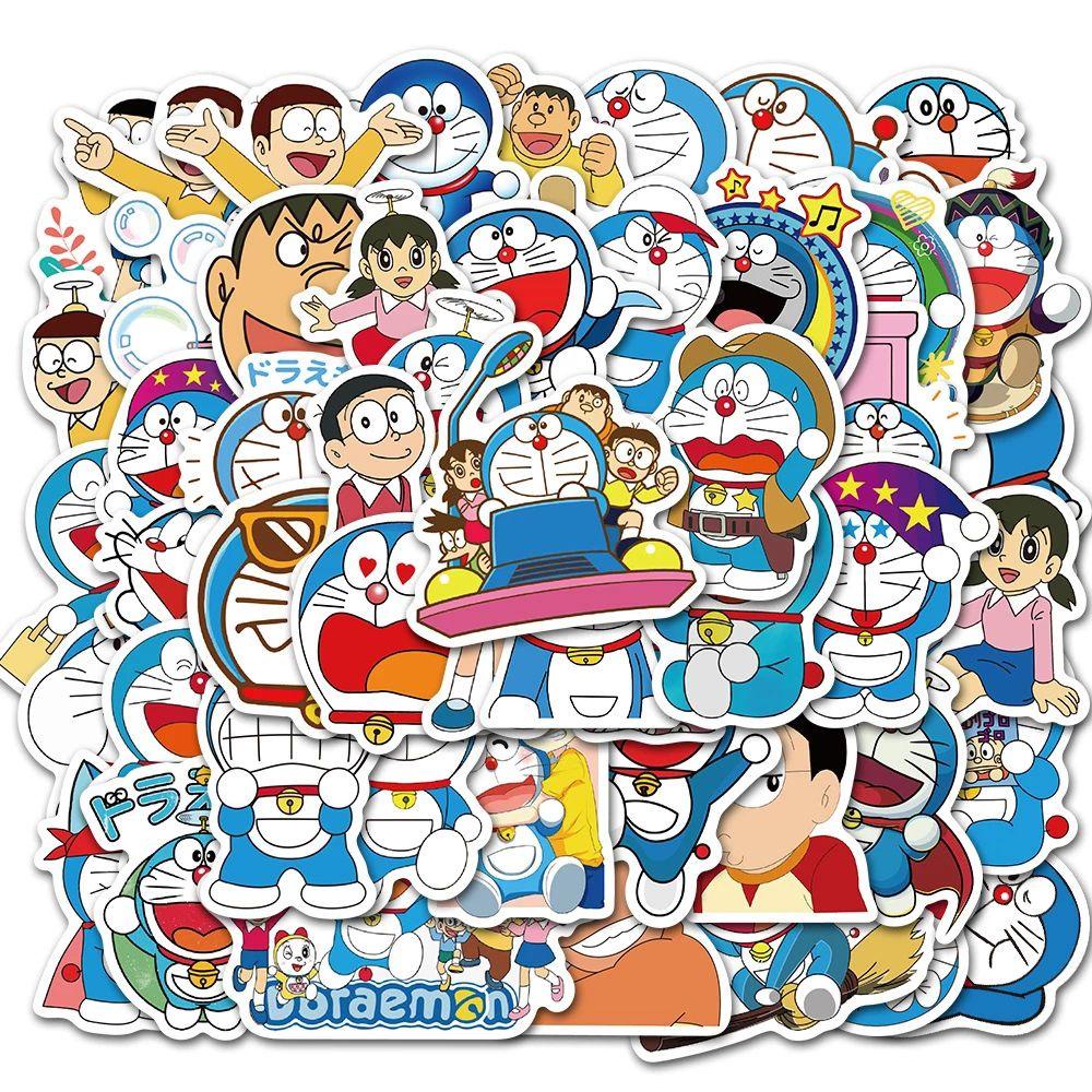 Agustina Doraemon Stiker Laptop Hadiah Kreativitas Alat Tulis Stiker Kartun Koper Skateboard Ponsel Graffiti Stiker