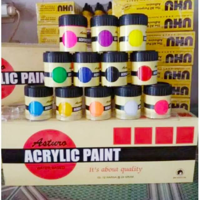 

Cat acrylic asturo / cat akrilik 1 set 12 warna