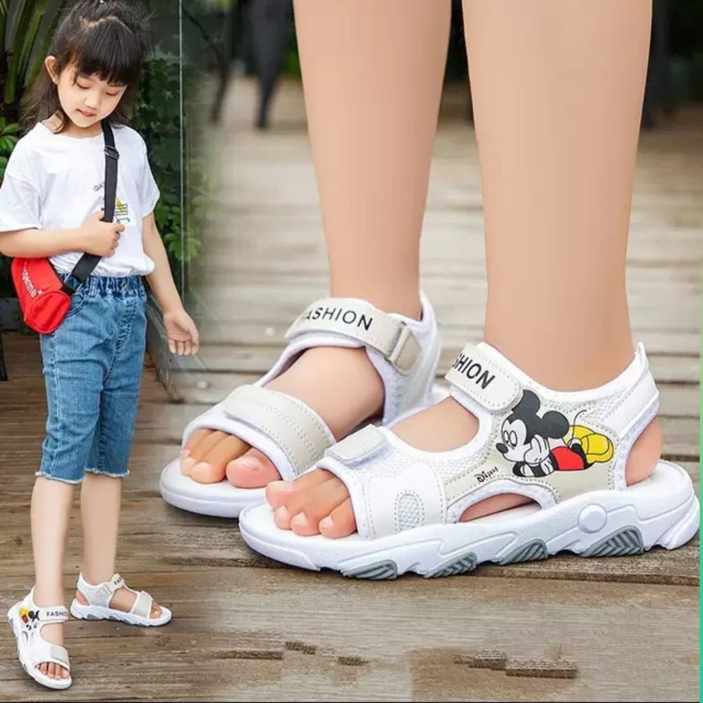 JS_SANDAL ANAK MICKEYMOUSE MUTIA TALI VELCRO FS276