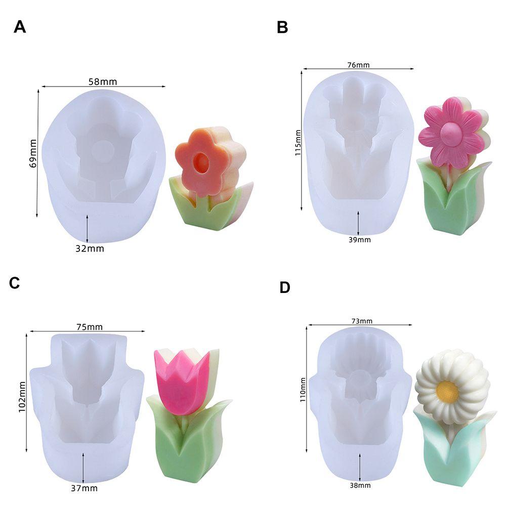 R-flower Cetakan Lilin Bunga Tulip Kreatif Kerajinan Tangan Casting Alat Cetakan Resin Epoxy