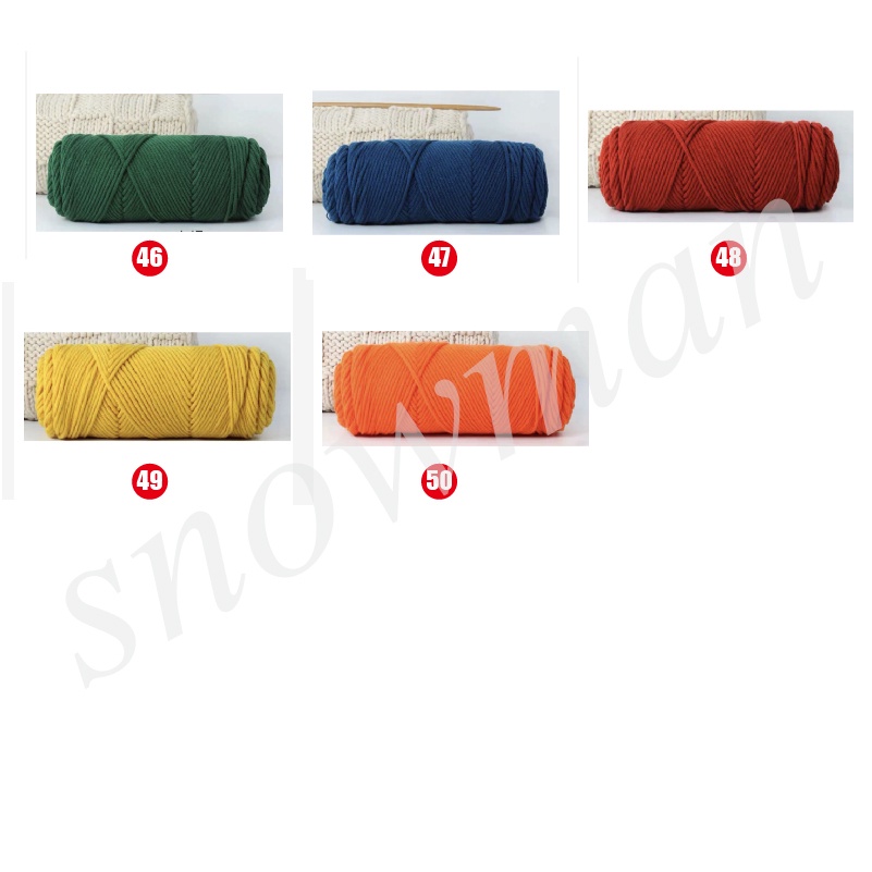 Yarn 100g Benang rajut katun impor big ply/Milk Cotton Yarn Wool Yarn 8 ply Thread for Knitting Scarf Wool Handmade DIY